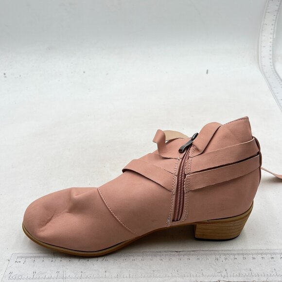 Ankle Boots for Women,Wide Ankle Lace Up,Side Zipper,Round Toe,Chunky Heels Boot - Picture 1 of 7